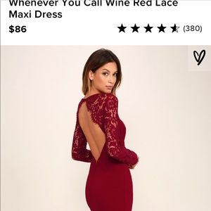 Lulu’s Whenever You Call Wine Long sleeve Dress